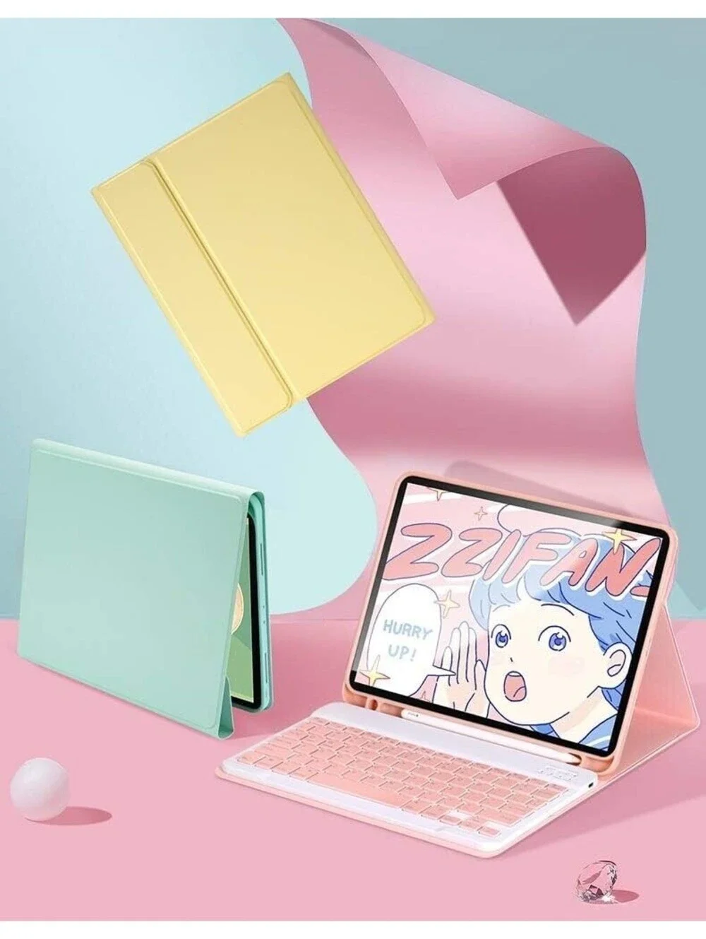 iPad mini 5 iPad mini 4 Keyboard Case Cute Color Keyboard Detachable Bluetooth